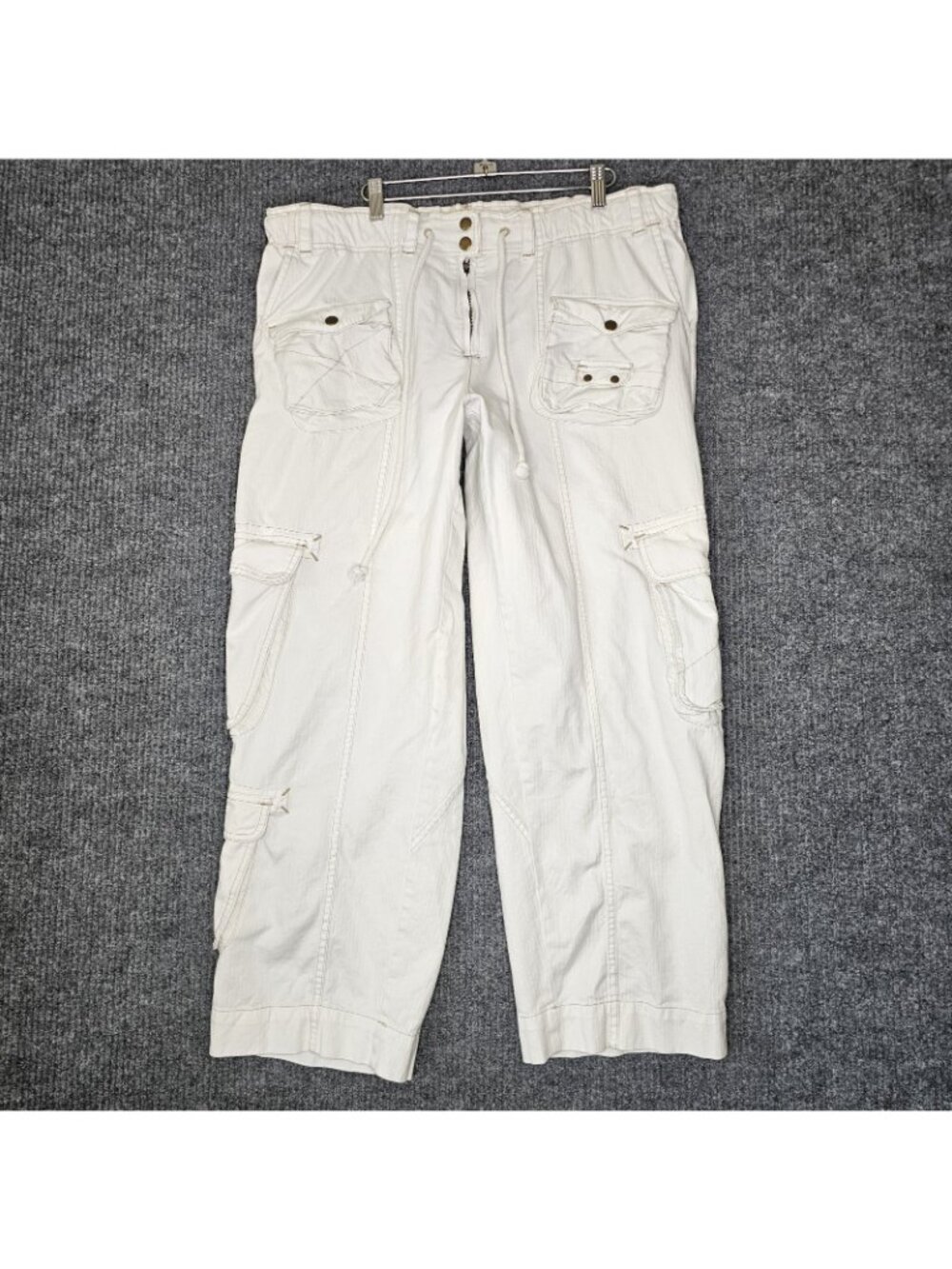 Free People We The Free sz XL Tahiti Pull On Cargo Pants High Rise Pockets - Picture 2 of 7